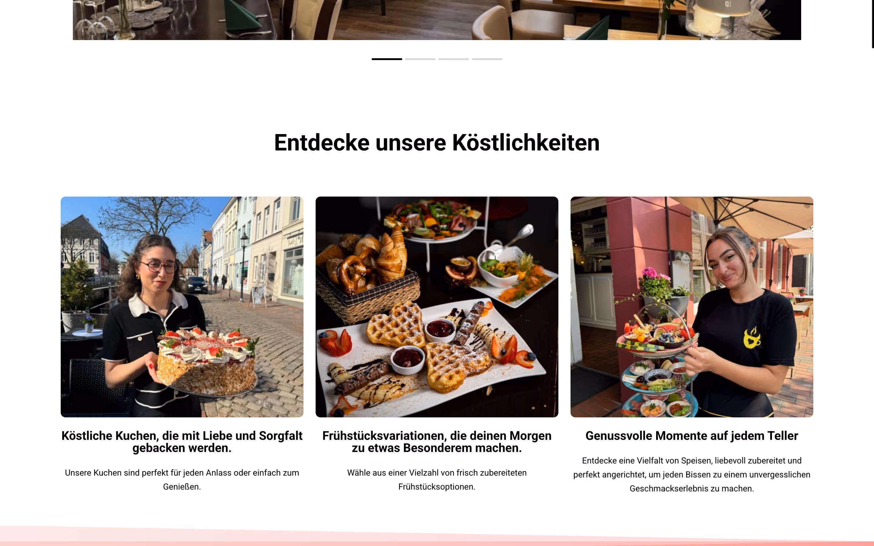 Ausschnitt weiter unten auf der Seite von Café Süße Sünde