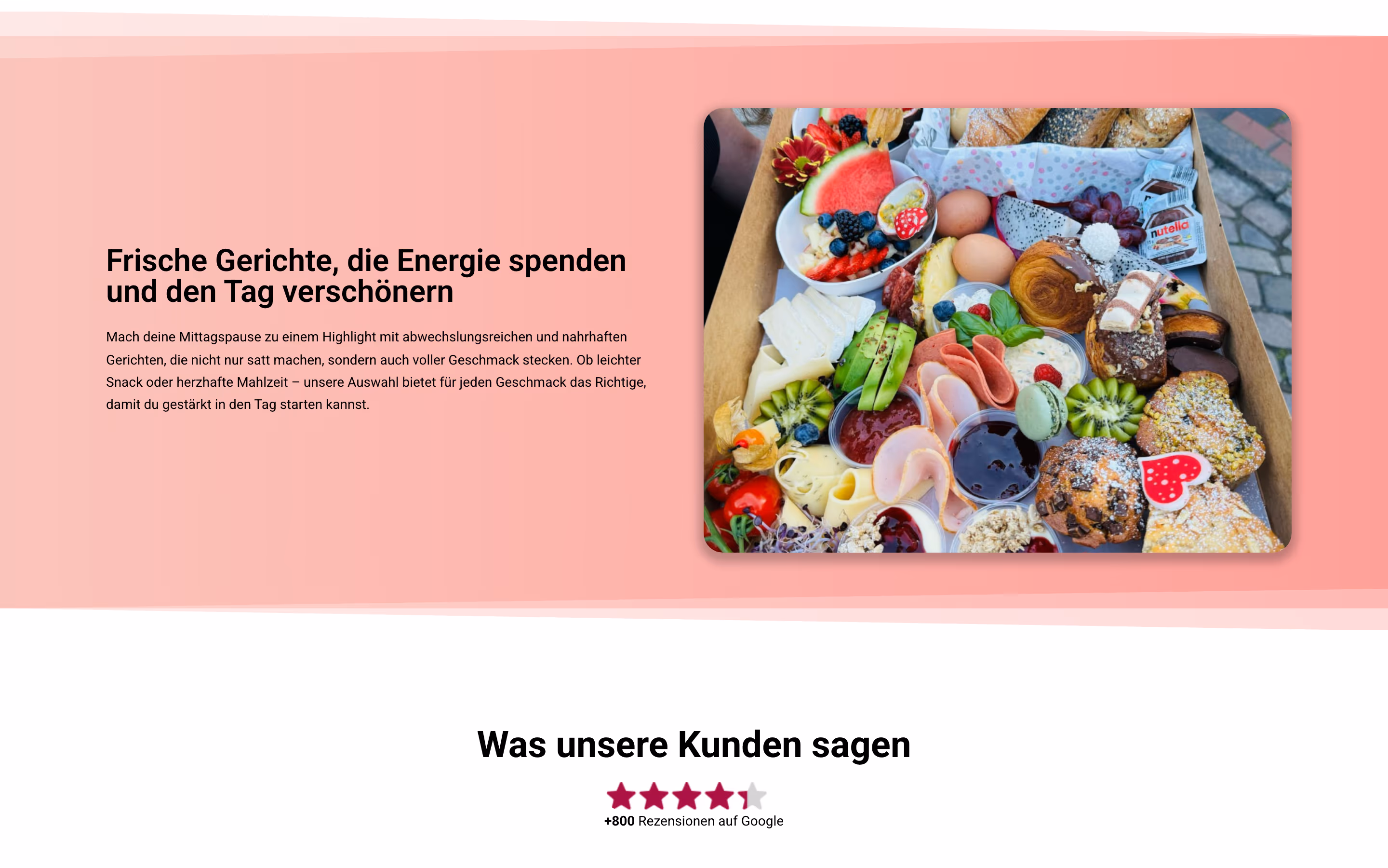 Ausschnitt weiter unten auf der Seite von Café Süße Sünde
