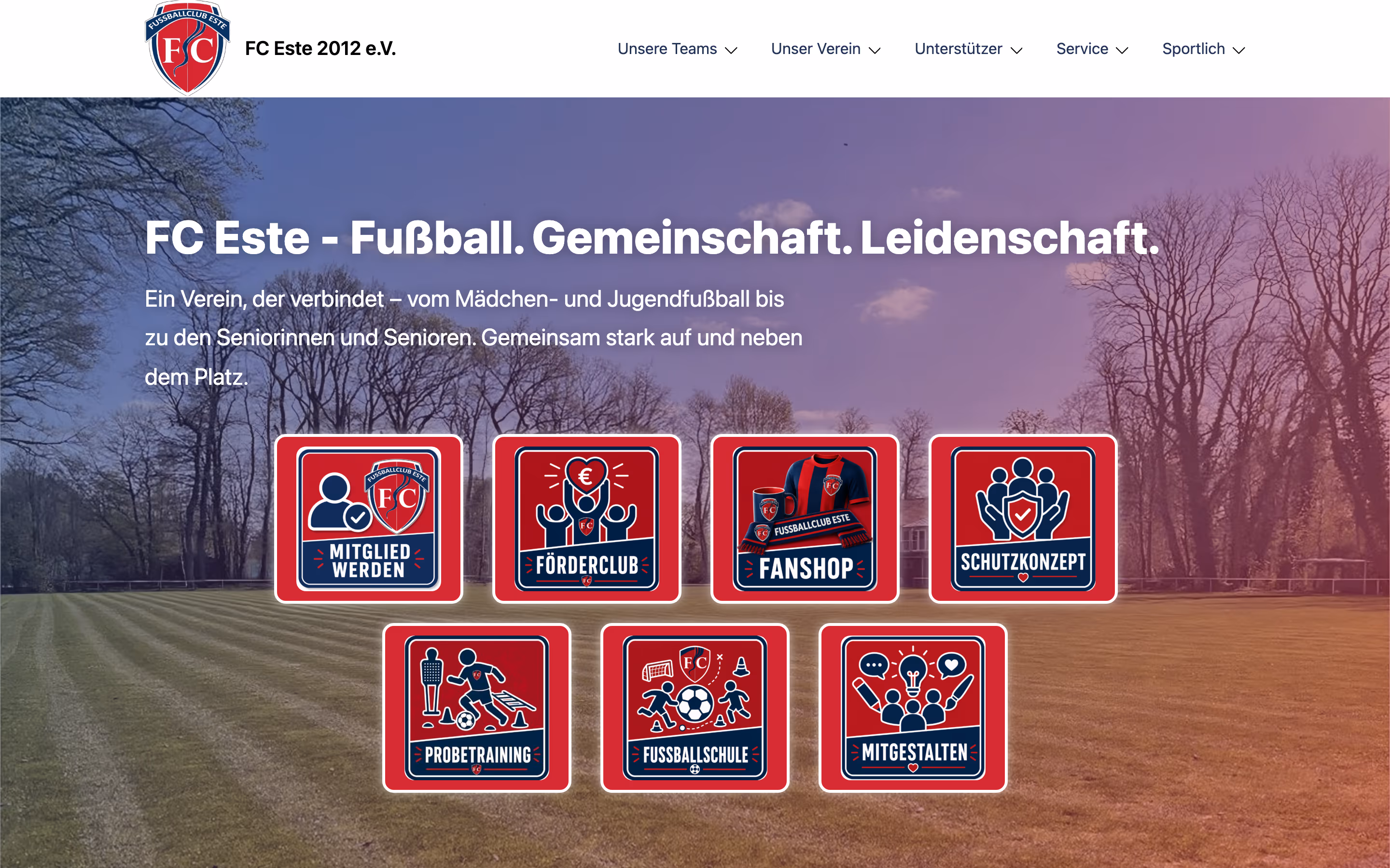 Startseite von FC Este im Browser