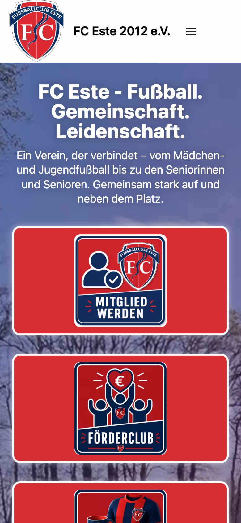 Startseite von FC Este auf dem Handy
