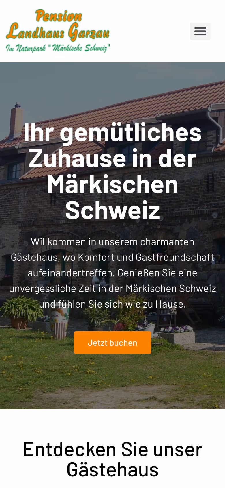 Startseite von Landhaus Garzau auf dem Handy